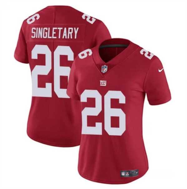 Womens New York Giants #26 Devin Singletary Red Vapor Stitched Jersey Dzhi